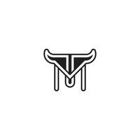 Modern and Luxury TM logo design. Alphabet Initials logo TM, MT, T and M vector