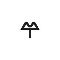 Flat design mk or km template. Alphabet letters Initials Monogram logo MT, TM, M and T vector