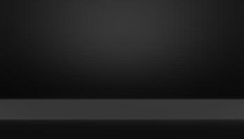 Empty black studio bg with limbo for product show. 3d render photo