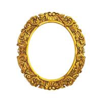 gold frame isolated on white background photo