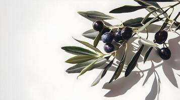 Olives on a branch with shadow photo