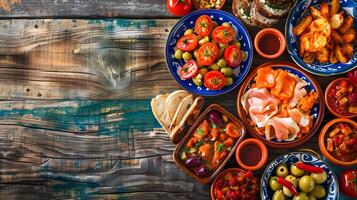 A table with many different types of food photo