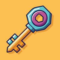 A colorful key with a hole in it vector
