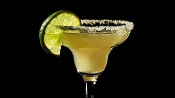 A margarita with lime and a slice of lime photo