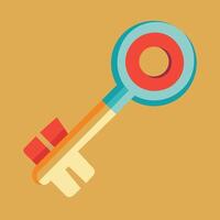 An illustration of a key with a red and blue arrow vector
