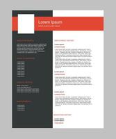 CV for employee template vector