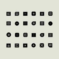 Black web menu icons set vector