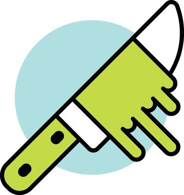 Blood knife Bold Halloween Circle Color Outline Icon Style