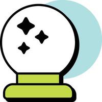 Magic Globe Bold Halloween Circle Color Outline Icon Style vector
