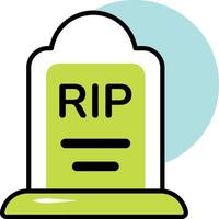 Rip Bold Halloween Circle Color Outline Icon Style vector
