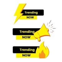 trending now tag design vector