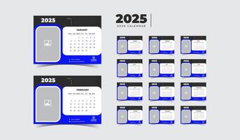Geometric Patterns 2025 Desk Calendar Template vector