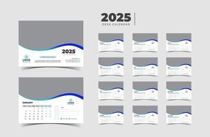 Serene Simplicity 2025 Desk Calendar Design vector