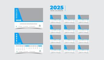 Rustic Charm 2025 Desk Calendar Design for Home Offices vector