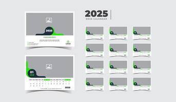 Sophisticated and Sleek 2025 Desk Calendar Design vector