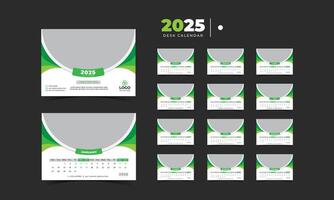 Elegant 2025 Desk Calendar Design Template vector