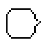 Sticker empty round dialogue cloud. Blank retro textbox. White pixel speech Bubble for game art. vector