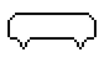 Speech Bubble pixel art style. Chatting, dialog and discuss in 8-bit game element. Rectangular frame of squares for thoughts of two characters. Retro text border. Vintage empty shape vector