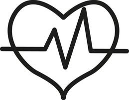 Heart Icon With Pulse. illustration of a heartbeat. Logo for Medical Sites and Applications. vector