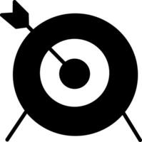 Black Target Icon with Dart. Darts. Lucky Shot at the Target. Symbol for Website vector