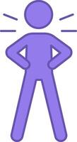 Confident Colored Icon. Icon of a Man Standing in a Confident Pose. Emotions, Mental Health. Mood Concept vector