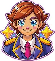A cartoon character with blue eyes and a tie vector