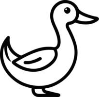 A black and white drawing of a duck vector