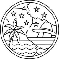 A coloring page with the outline of a state vector