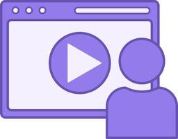 Colored Web Icon. Icon of User, Website, and Play Button. Social Networks Concept vector