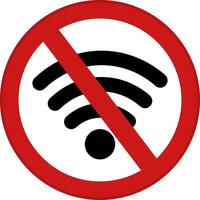 Red Sign No Wi Fi Signal. Sticker Prohibiting Wi Fi Internet vector