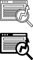 Search Engine Optimization icons. SEO. Black and White Icons. Website optimization for Search Engines. Blogger and Social Networks Concept vector
