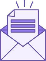 Newsletter Color Icon. Icon of Envelope with Letter. Email Message. Blogger and Social Networks Concept vector