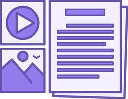 Colored Content Creation Icon. Media, Photo, and Text. Information Uploaded on Social Networks. Blogger Concept vector