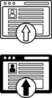 Publish icons. Black and White Icons for Publishing Content on a Website. Blogger and Social Networks Concept vector