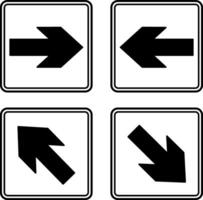 Emergency Exit Arrows. Right, Left, Up, and Down Arrows. Sign Shows Evacuation Direction vector