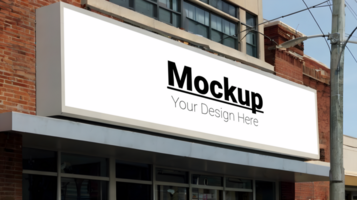 Mockup of a billboard on a building psd