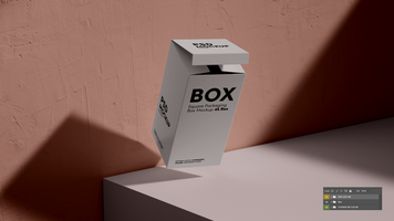 A box sitting on a table with a shadow psd