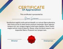 Simple Certificate of appreciation template design psd