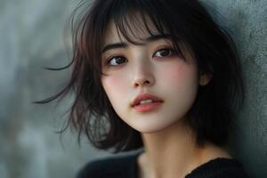 Portrait of a Japanese woman in her twenties accentuated by soft light photo