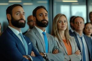 Business professionals share passionate ideas and eager photo
