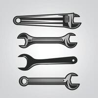 Rench tool hand drawn icon design template. design template vector