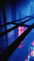 A Glimpse of the Vibrant Nightlife Blurry Cityscape Illuminated by Neon Lights video