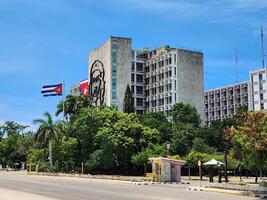 A large building with a large mural on the side photo