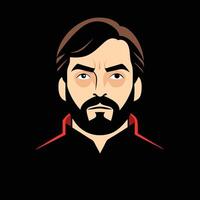 A man with a beard and a beard vector