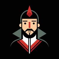 A man with a red beard and a red hat vector
