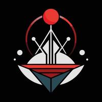 The logo for the game is a red and black ship vector