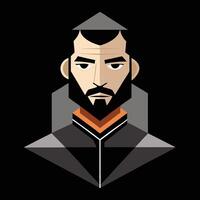A man with a beard and a black jacket vector
