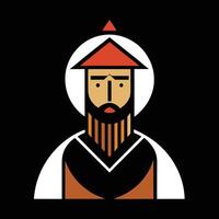 A man with a beard and a hat vector