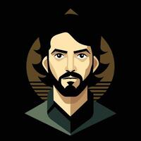 A man with a beard and long hair vector