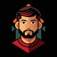 A man with a beard and red shirt vector